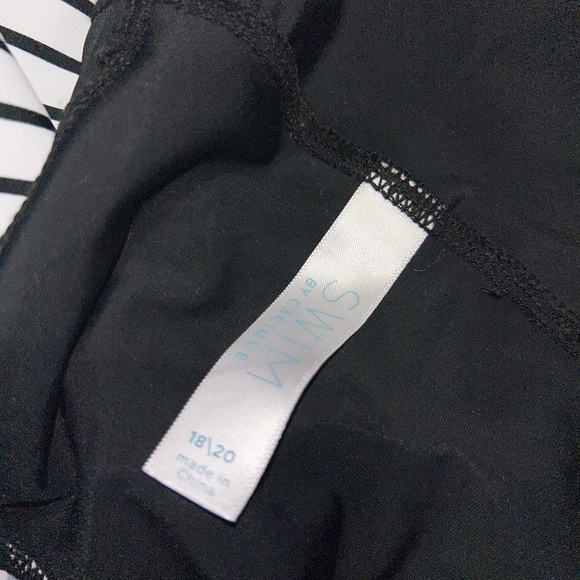 Lane Bryant cacique swim rash guard swim stripe top tankini shirt size 18/20 2x - Picture 3 of 4